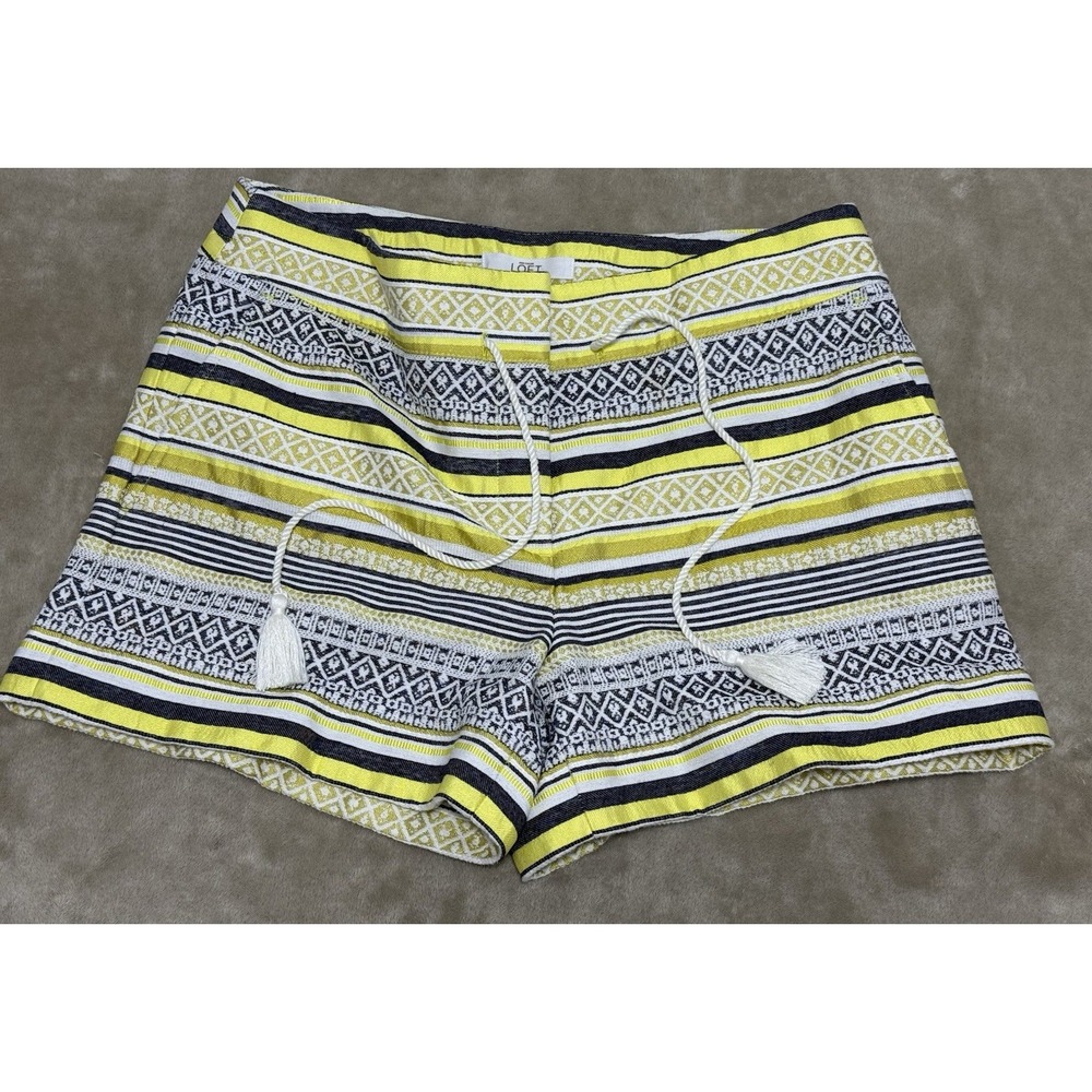Ann Taylor LOFT The Riviera Short Size 6 Boho Tribal Stripes Brocade Shorts